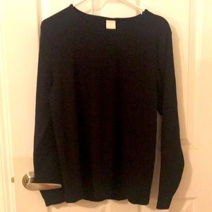 Long sleeve black blouse round neck plus size